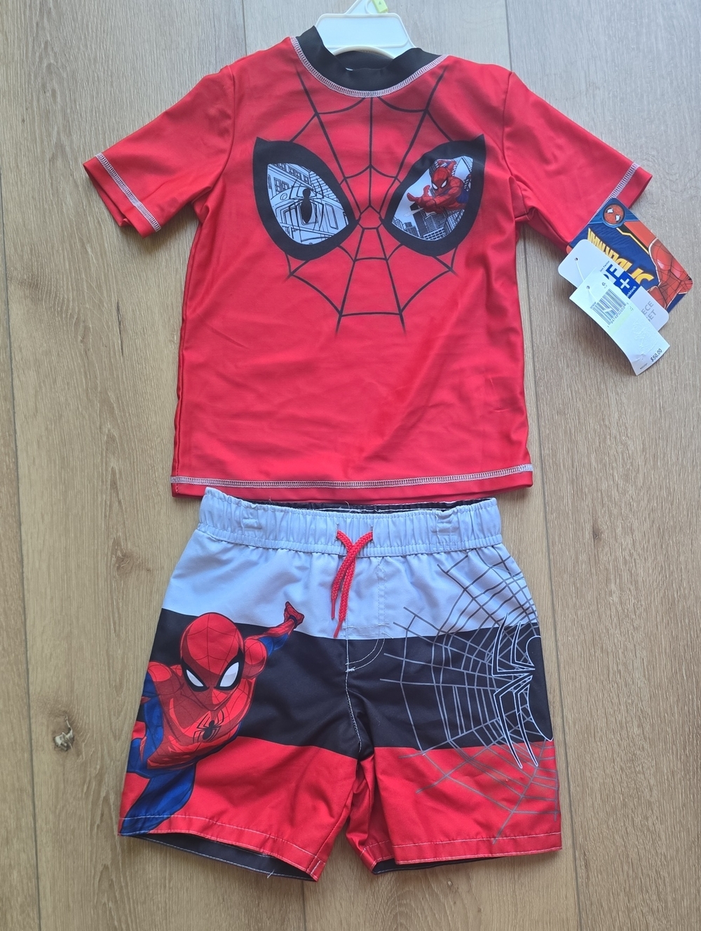 Spider-Man Little Boys Rash Guard & Swim Trunks Swimsuit 2 Piece Set UPF 50+ 4 7